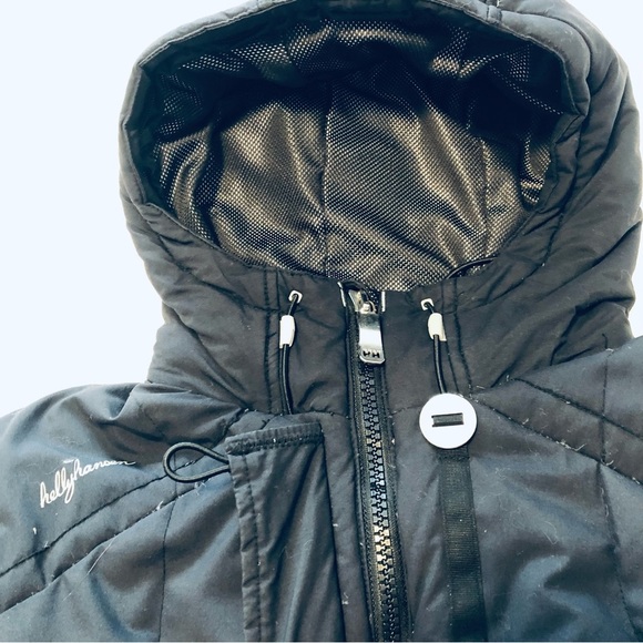 Helly Hansen Small Down Filled Bomber Ski Jacket Black Crop - Picture 4 of 15